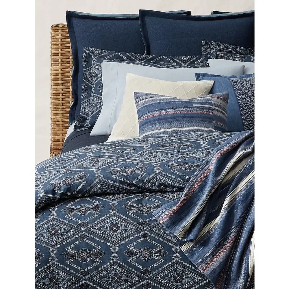 Ralph Lauren Francois FULL/QUEEN Navy Pattern Duvet Cover ~ New - Picture 1 of 10